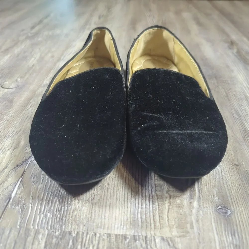 Birdies The Starling Black Velvet Flats Slippers Loafers Slip On Women’s Size 7